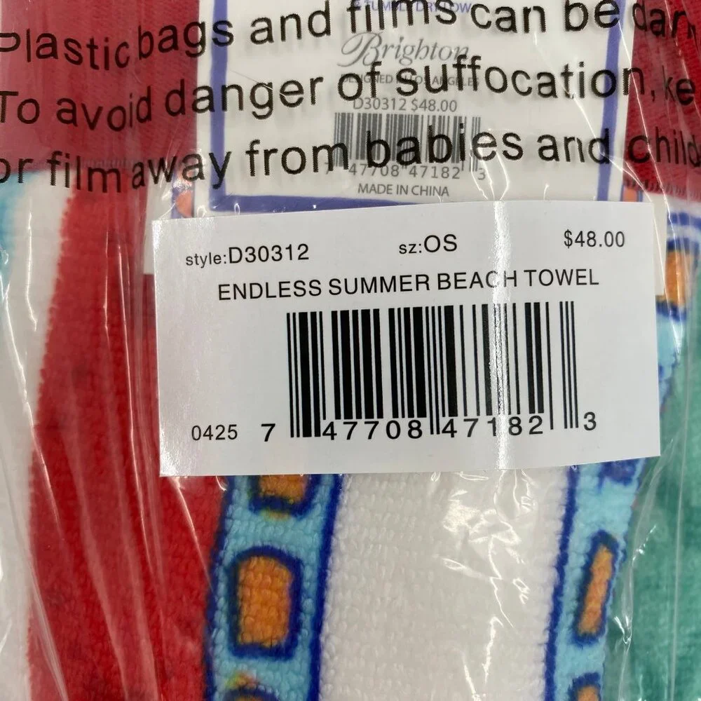 Brighton White Multicolor Fun in the Sun Beach Towel | Endless Summer